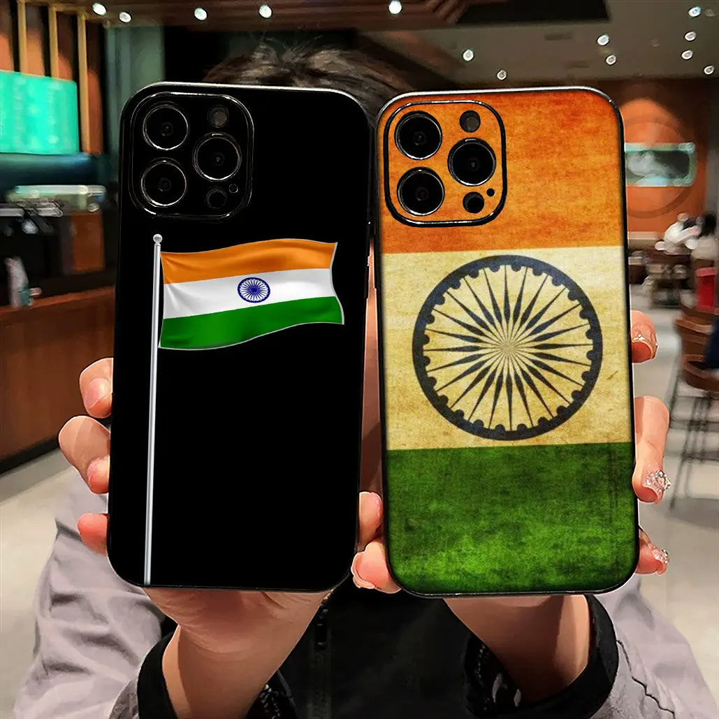 India Flag TPU Phone Case for iPhone 16-11, Pro Max, SE2/SE3, 7/8 Plus