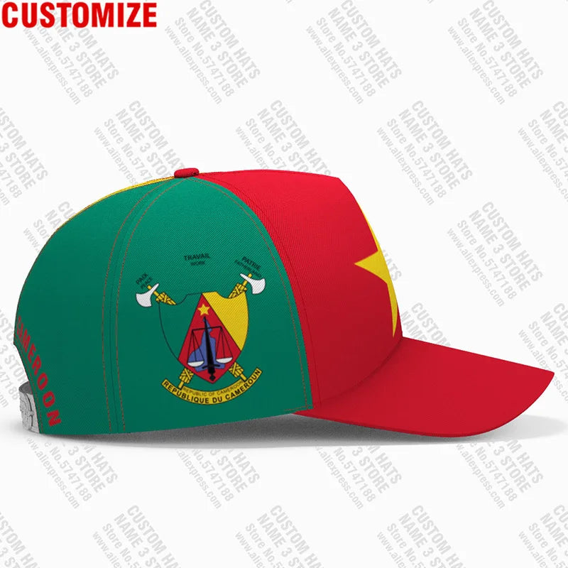 Cameroon Flag Baseball Cap Custom Name Adjustable Unisex Sports Hat