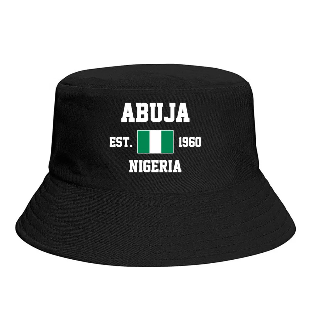 Nigeria Flag Bucket Hat Sun Protection Foldable Outdoor Fisherman Cap