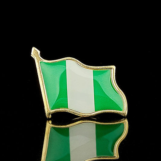 Nigeria Flag Metal Lapel Pin - Multicolour Patriotic Pin for Clothing