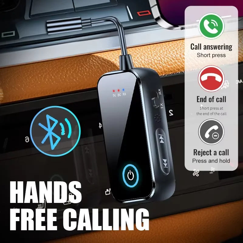 Bluetooth 6.0 AUX Adapter Receiver Transmitter 2 in 1 Wireless Audio
