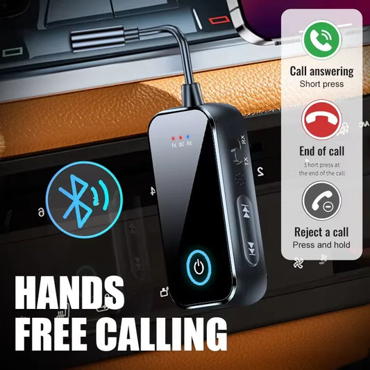 Bluetooth 6.0 AUX Adapter Receiver Transmitter 2 in 1 Wireless Audio
