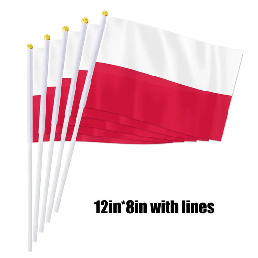 Oscam Lines Poland Flag - 14x21cm White & Red European Polish Flag