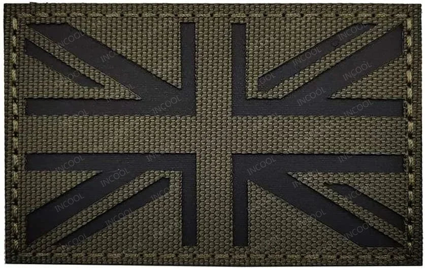 UK British Flag Embroidered Patch Hook Loop Reflective Badge Applique