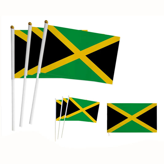 14x21cm Jamaica Hand Flag - Small Jamaican National Waving Flag for Decor & Gifts