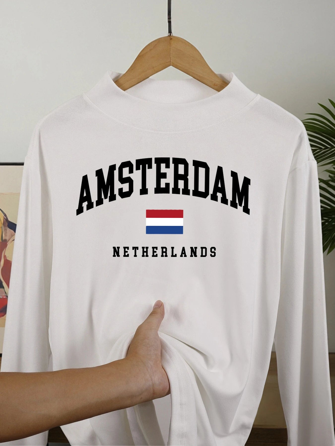 Amsterdam Netherlands Flag Pullover – Men’s Autumn Casual Warm T-Shirt