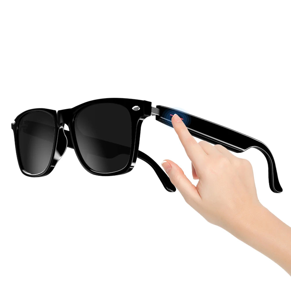Smart Glasses with AI Voice Assistant – Camera, Mic & Open-Ear Speakers