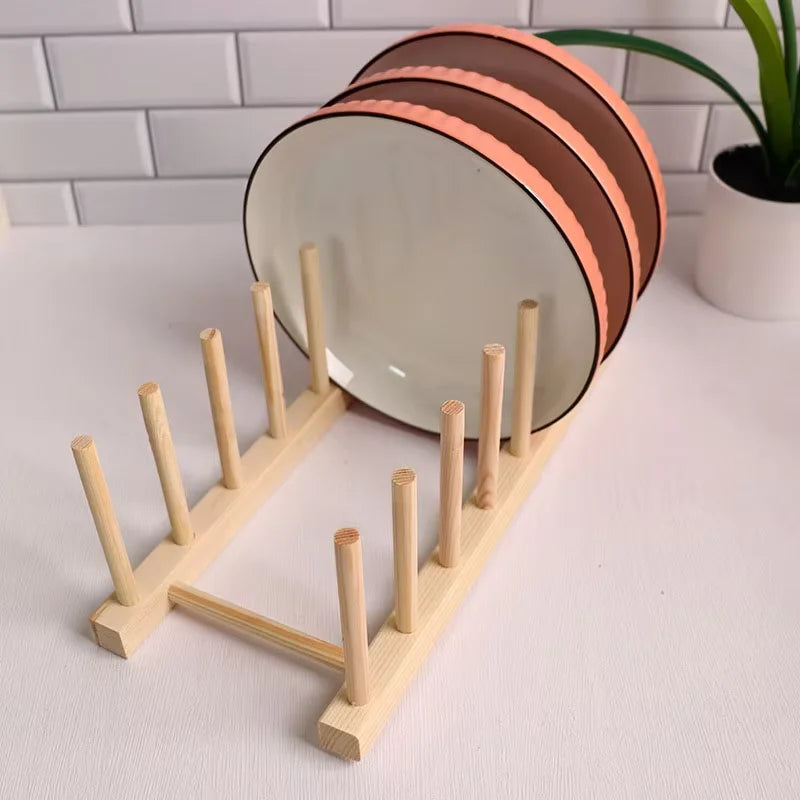 Wooden Dish Drying Rack Kitchen Storage Stand Eco Friendly Organizer