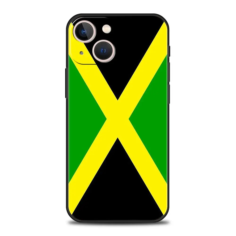 Jamaica National Flag iPhone Case – Soft TPU Cover for iPhone 7–16 Series