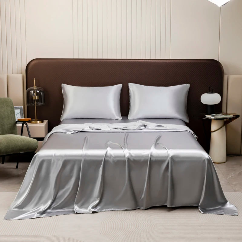 Luxury Satin Sheet Set Silky Polyester Bedding Twin Full Queen King