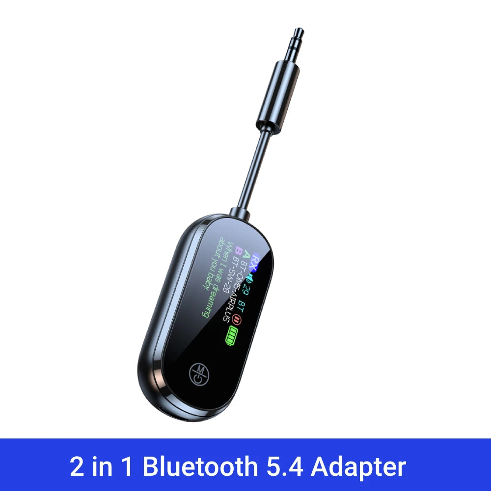 Bluetooth 5.4 2-in-1 Transmitter Receiver AUX Adapter for TV Car Plane