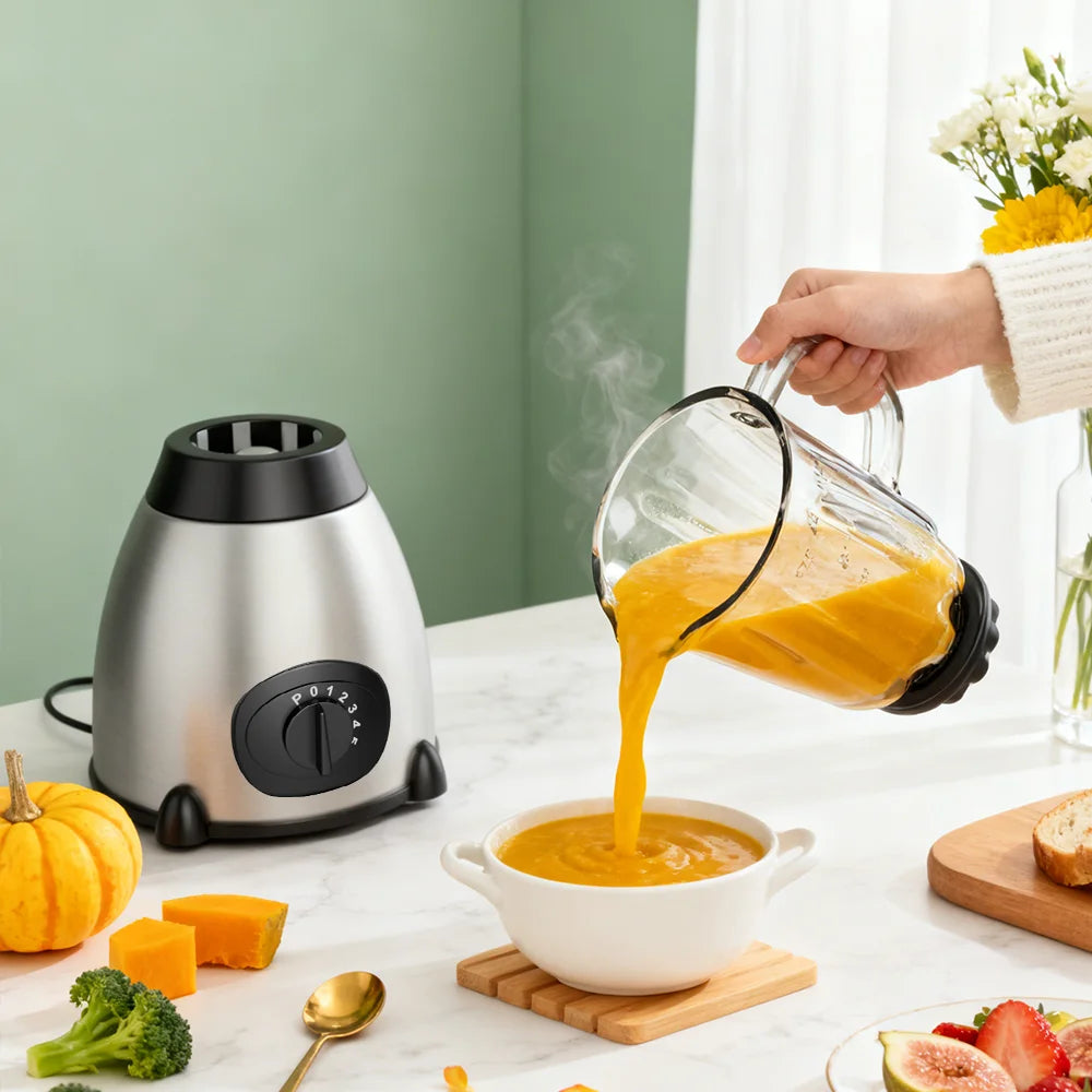 300W Multifunction Blender - 5-Speed Smoothie & Food Processor with Glass Jar