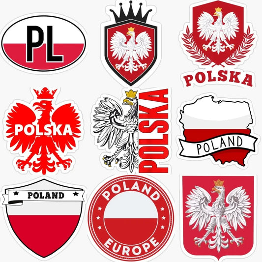 Poland Eagle Flag Skull Stickers - Vinyl Decals for Car, Laptop, Motorcycle & Bike