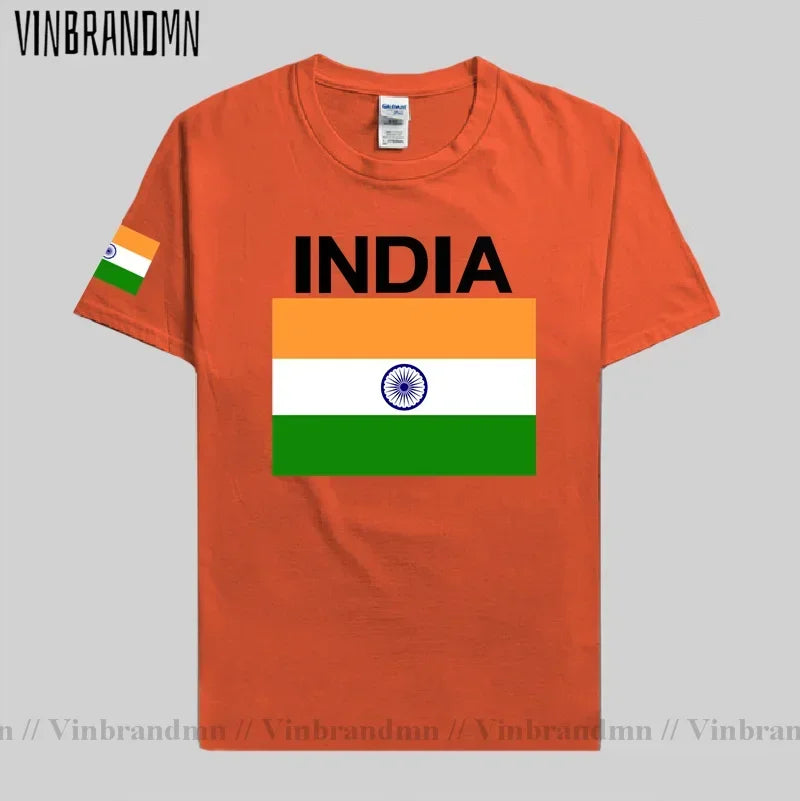 India T-Shirt for Men - Cotton National Flag Tee for Streetwear, Fitness & Fans