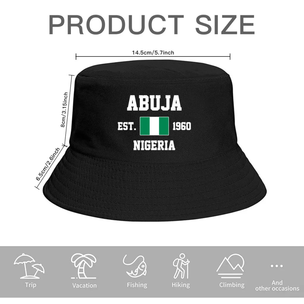 Nigeria Flag Bucket Hat Sun Protection Foldable Outdoor Fisherman Cap