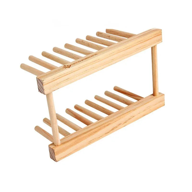 Wooden Dish Drying Rack Foldable Plate Drainer Kitchen Storage Holder