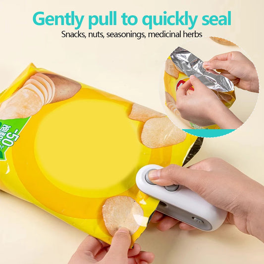 2 in 1 Mini Handheld Food Bag Sealer and Cutter Portable Heat Sealing Tool