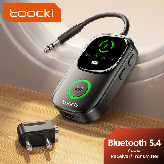 Toocki Bluetooth 5.4 Receiver Transmitter 2-in-1 AUX Adapter for TV