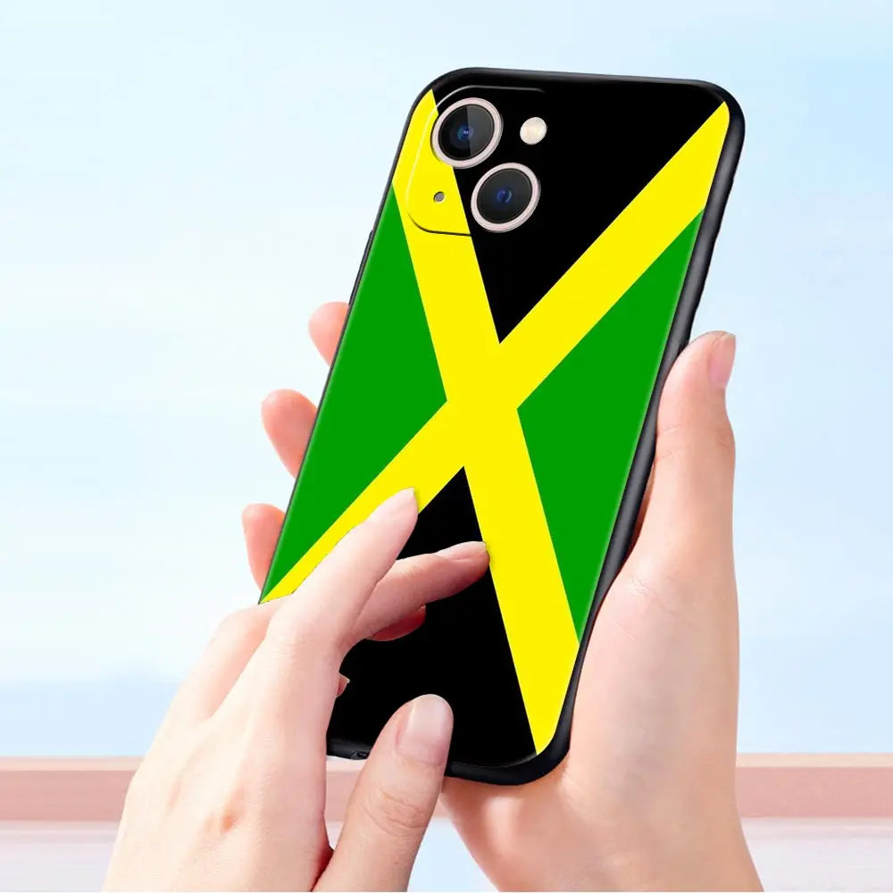 Jamaica National Flag iPhone Case – Soft TPU Cover for iPhone 7–16 Series