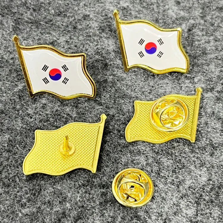 Patriotic Flag Brooch Pins Set Metal Lapel Badge Bulk Gift Jewelry