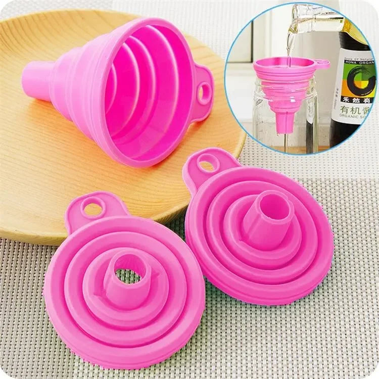 Silicone Foldable Funnel Set Collapsible Kitchen Oil Wine Liquid Tool