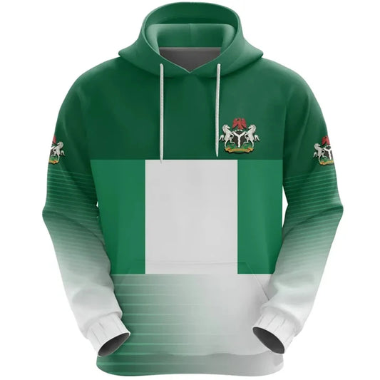 Nigeria Flag Map Hoodie 3D Print Unisex Casual Streetwear Pullover