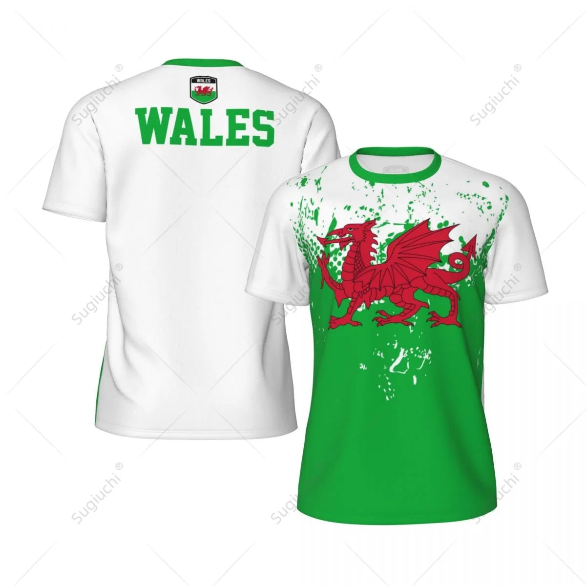 Wales Flag 3D Printed Men’s Sports T-Shirt - Mesh Short Sleeve for Running, Soccer & Fitness