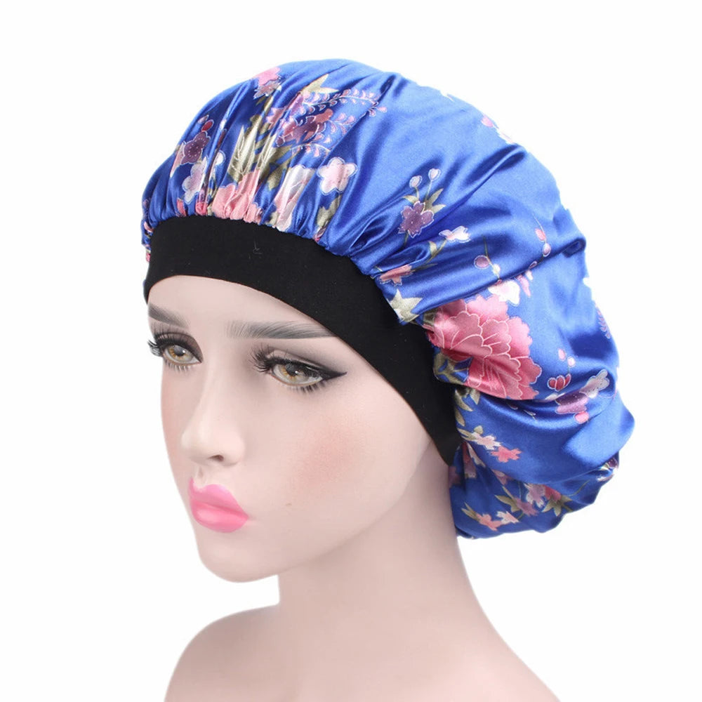 Soft Satin Sleep Hat for Women – Elastic Wide Band Night Bonnet Hair Loss & Chemo Care Cap