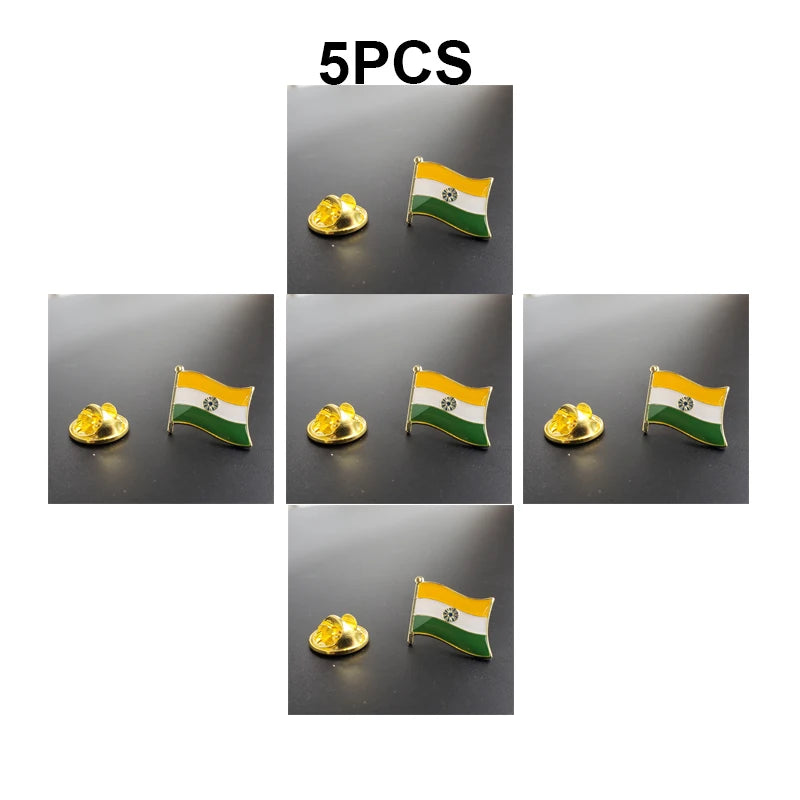 India Flag Lapel Pins - 1–100pcs National Flag Badge Brooches for Clothing