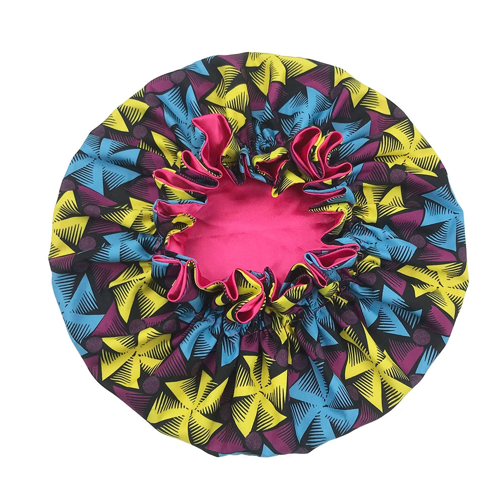 Double Layer Satin Bonnet – Large Reversible Silky Sleep Cap for Women Hair Protection