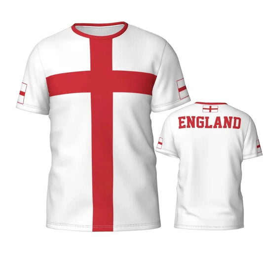 England Flag 3D Printed T-Shirt - Men’s National Emblem Graphic Tee, Personalised Gift
