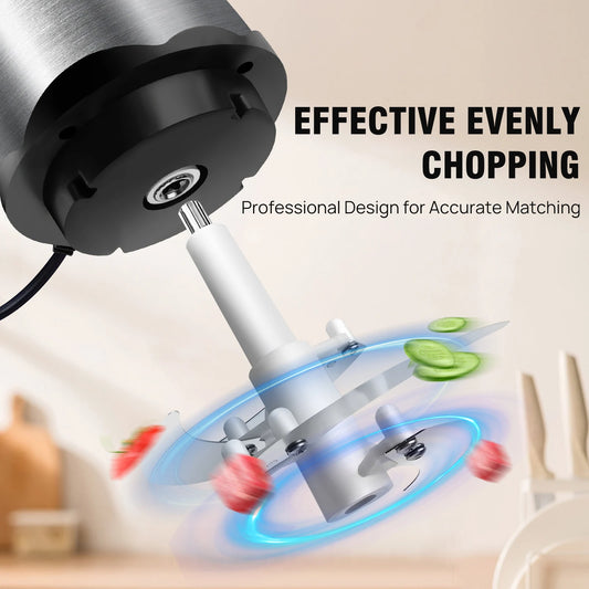 1000W Electric Mini Food Chopper 2L Glass Bowl Meat Grinder 2 Speed