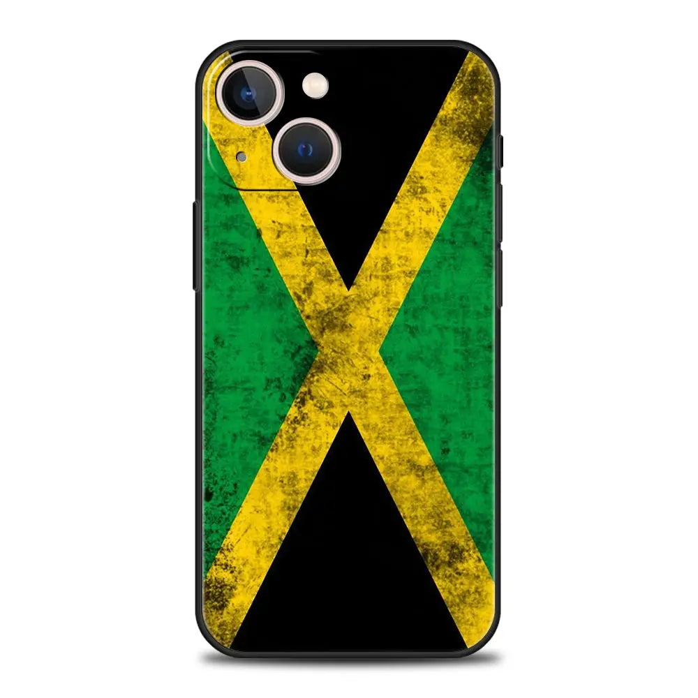 Jamaica National Flag iPhone Case – Soft TPU Cover for iPhone 7–16 Series