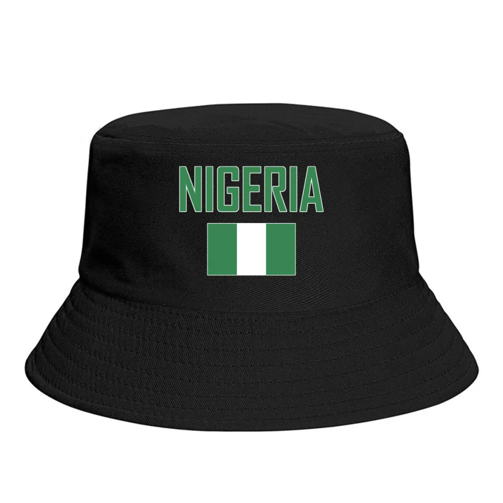Nigeria Flag Bucket Hat Sun Protection Foldable Outdoor Fisherman Cap