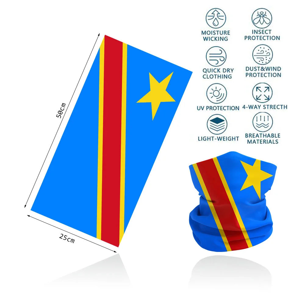 African Flag Bandana Neck Gaiter UV Protection Seamless Face Cover