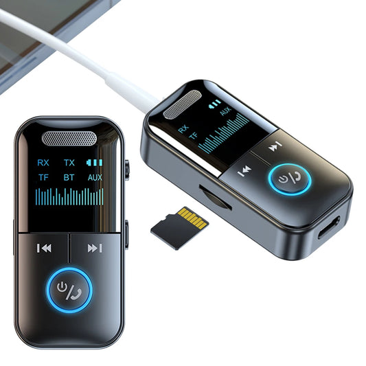 Bluetooth 5.4 Audio Transmitter Receiver 3.5mm Aux Adapter LED