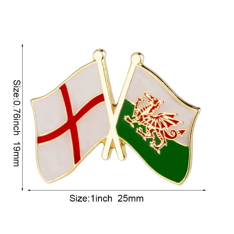 England Flag Lapel Pin Metal Brooch UK Badge Butterfly Clutch Unisex