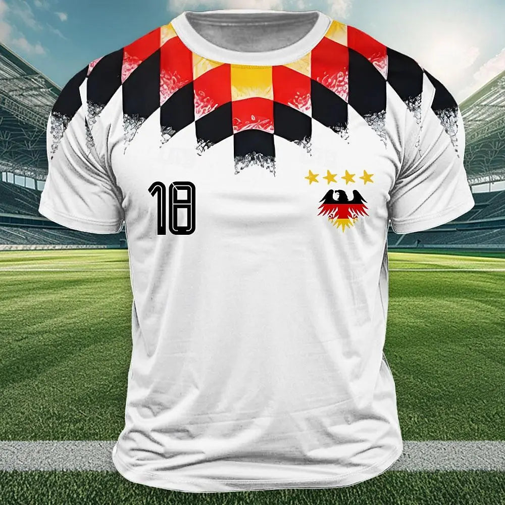 Germany Flag T-Shirt – Men’s Loose O-Neck Summer Sports Jersey Tee
