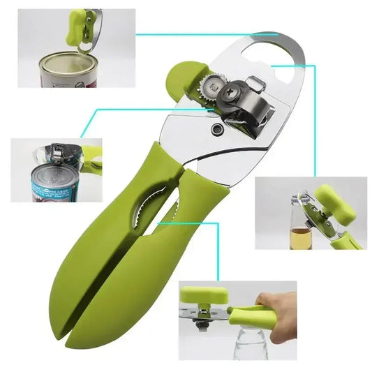 4 in 1 Stainless Steel Can Opener Manual Multifunction Bottle Opener