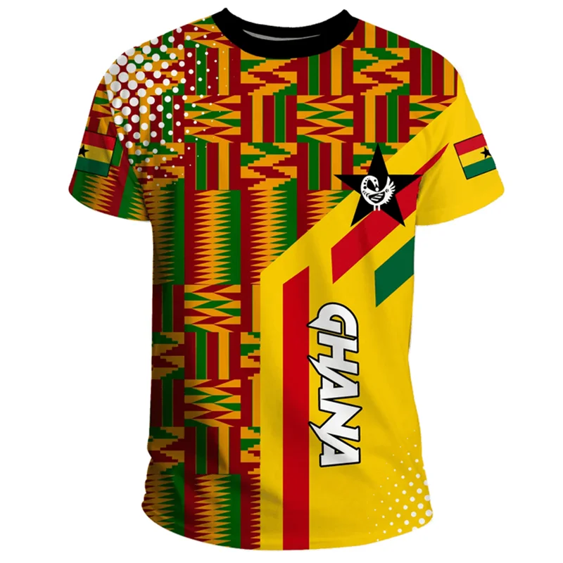Ghana 3D Print Independence Day T-Shirt - National Map & Flag Emblem Graphic