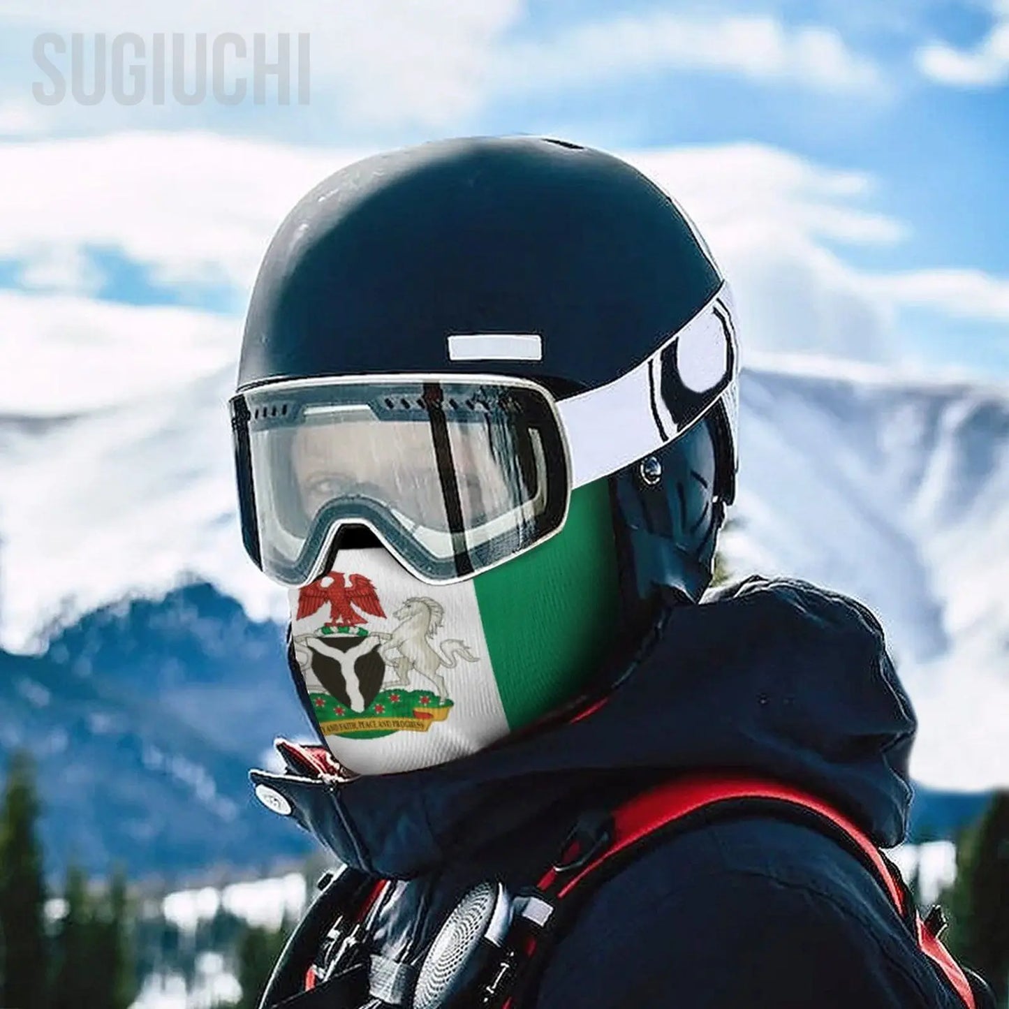 Sugiuchi Nigeria Flag Face Mask Windproof Cycling Balaclava UV Cap