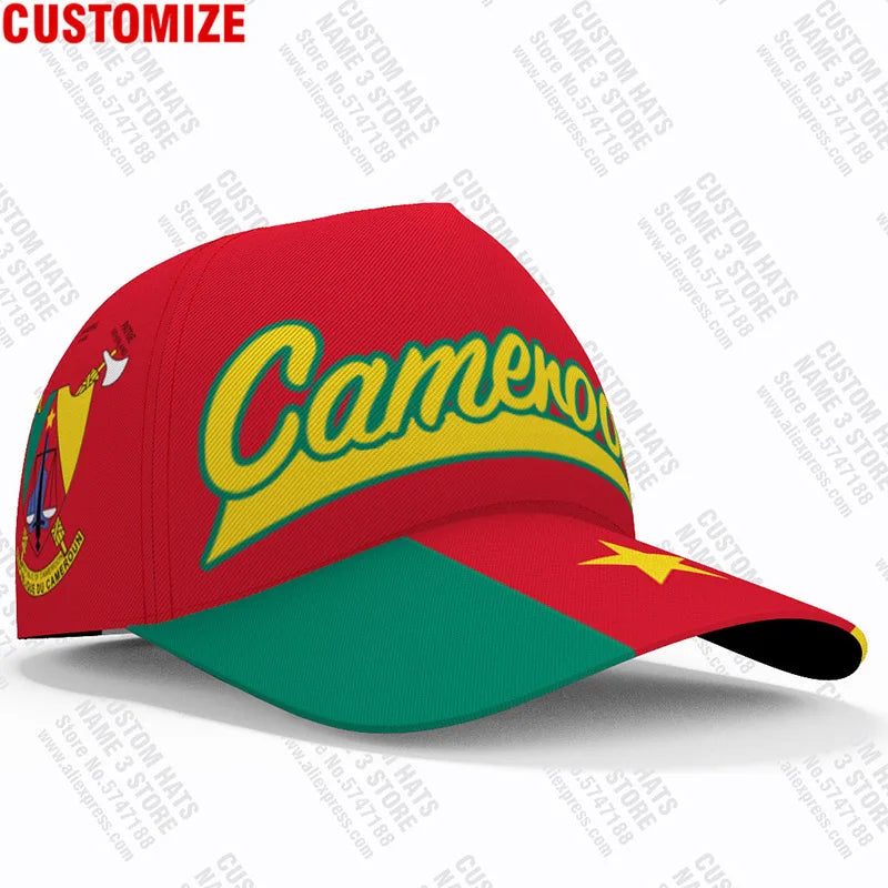 Cameroon Flag Baseball Cap Custom Name Adjustable Unisex Sports Hat