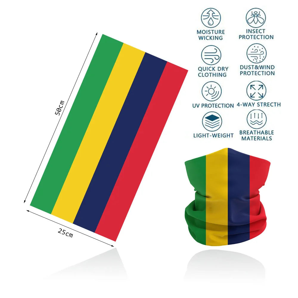 African Flag Bandana Neck Gaiter UV Protection Seamless Face Cover