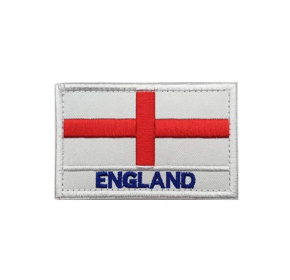 UK British Flag Embroidered Patch Hook Loop Reflective Badge Applique