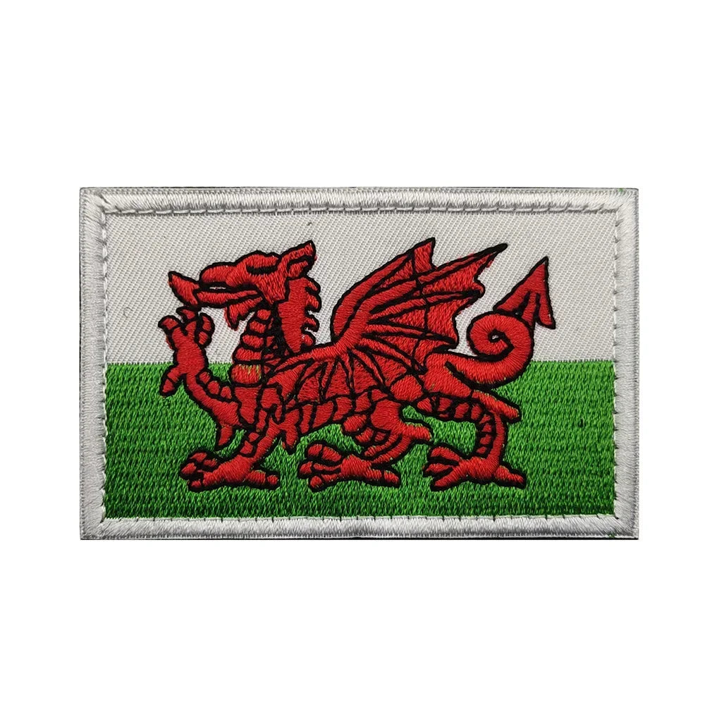 UK British Flag Embroidered Patch Hook Loop Reflective Badge Applique