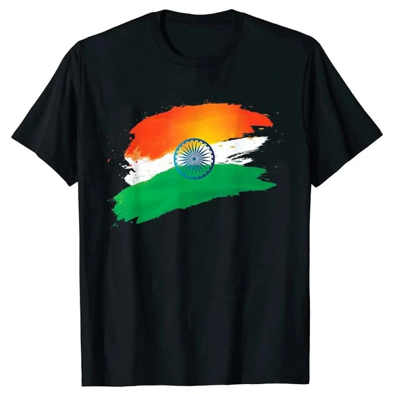 3D Print India Flag T-Shirt - Men’s Summer Casual Streetwear Graphic Tee
