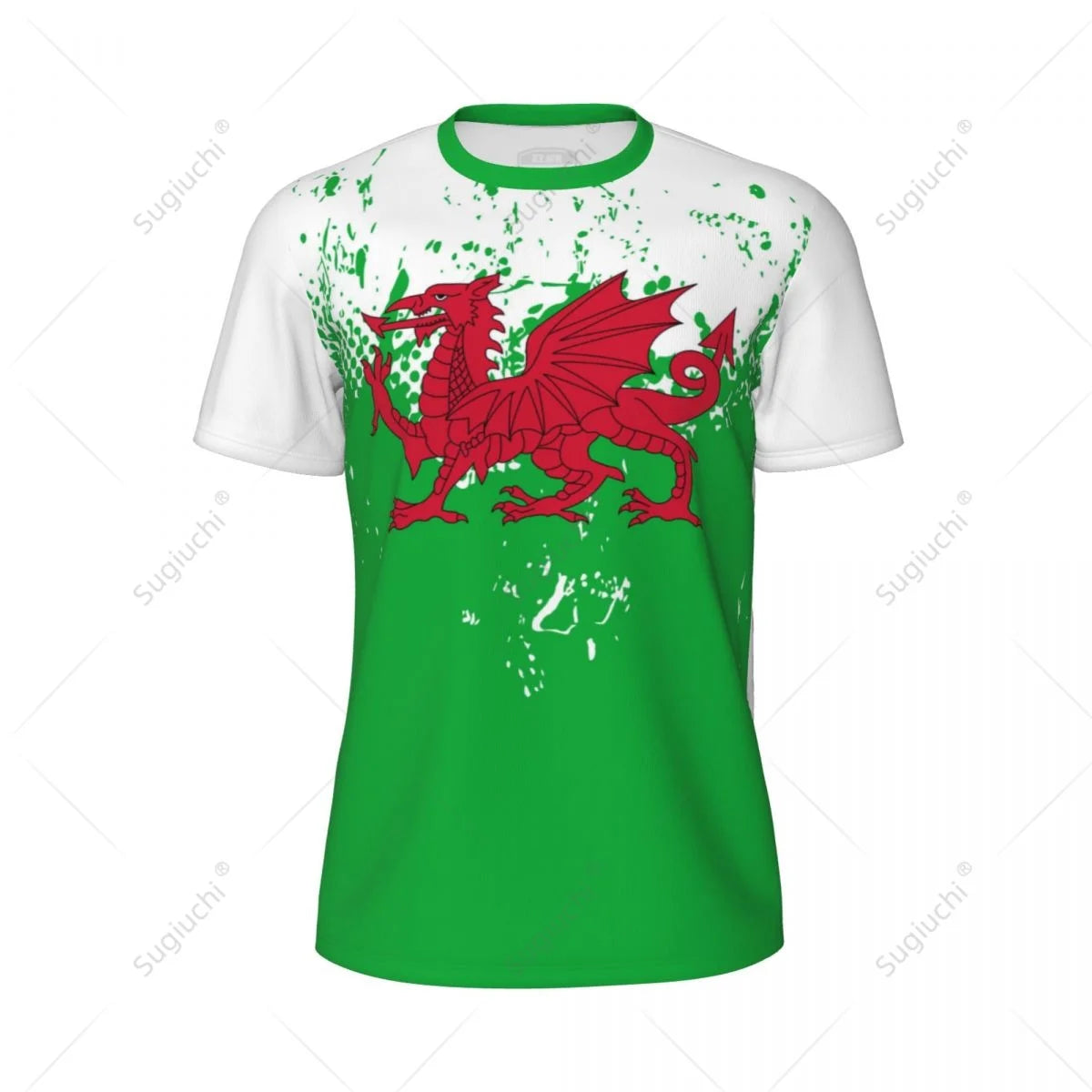 Wales Flag 3D Printed Men’s Sports T-Shirt - Mesh Short Sleeve for Running, Soccer & Fitness