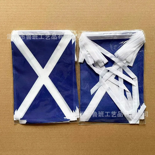 Scotland Bunting Flags 20 pcs – 14×21 cm Pennant String Banner for Festival & Party Decoration