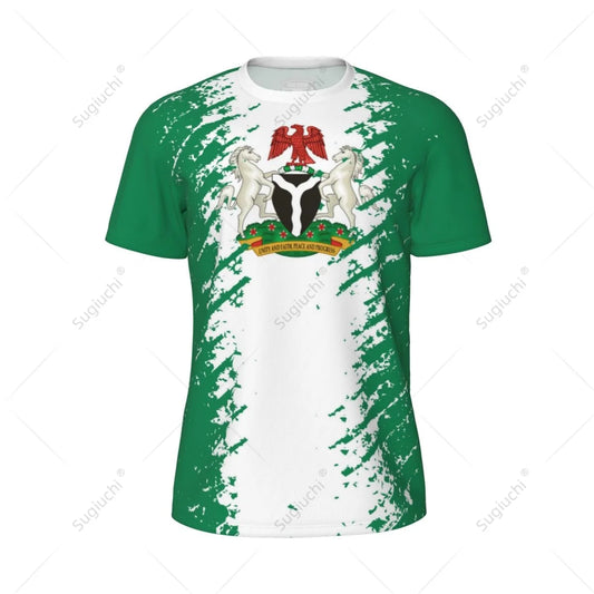Sugiuchi Nigeria Flag 3D Sports Jersey Quick Dry Mesh T-Shirt Men