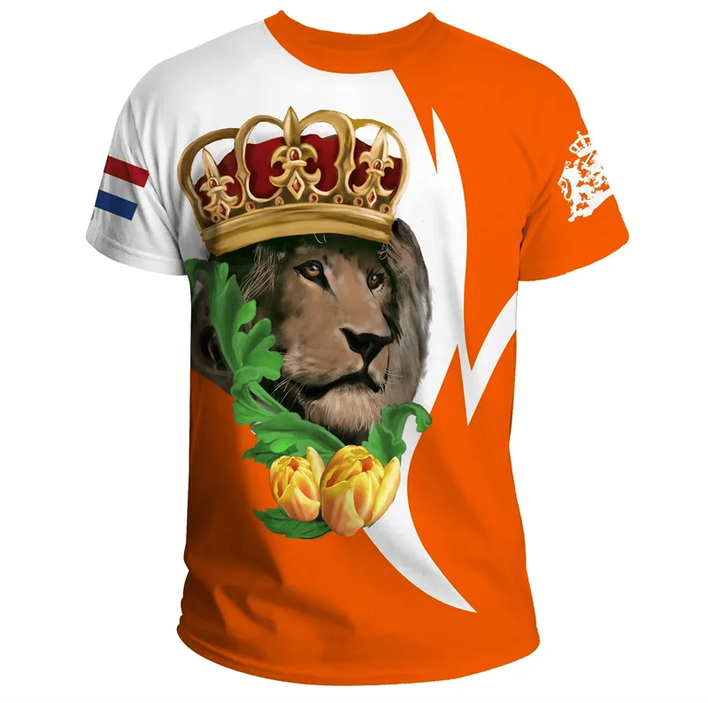 Netherlands 2024 Football Jersey – Men’s Dutch Flag 3D Printed Soccer Tee